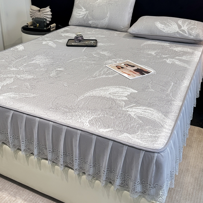 91家纺网 家纺一手货源 找家纺 （总）布柔 2026新款PE床笠床裙凉席中分子双面提花复合凉豆豆软席二合一可机洗