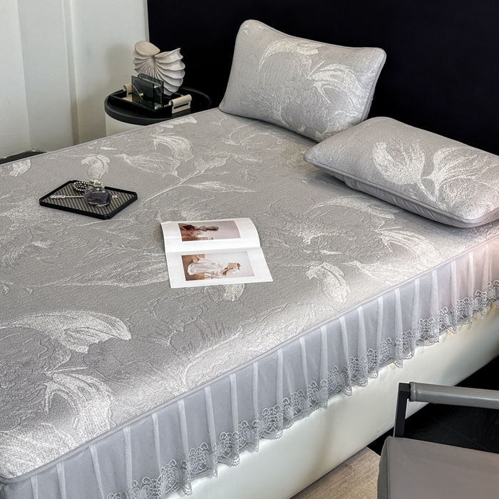 91家纺网 家纺一手货源 找家纺 （总）布柔 2026新款PE床笠床裙凉席中分子双面提花复合凉豆豆软席二合一可机洗