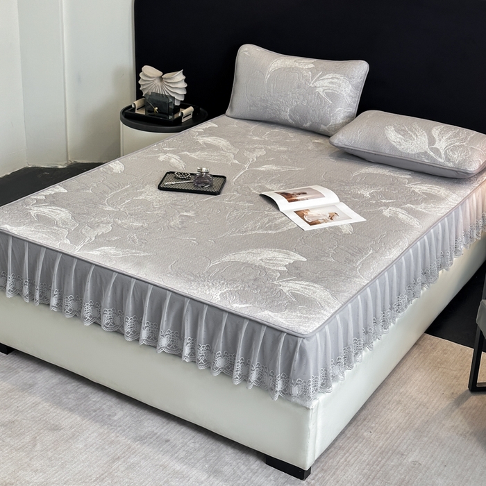 91家纺网 家纺一手货源 找家纺 （总）布柔 2026新款PE床笠床裙凉席中分子双面提花复合凉豆豆软席二合一可机洗