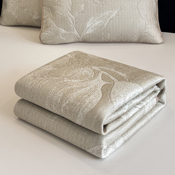 91家纺网 家纺一手货源 找家纺 布柔 2026新款PE床笠床裙凉席中分子双面提花复合凉豆豆软席二合一可机洗 花韵驼