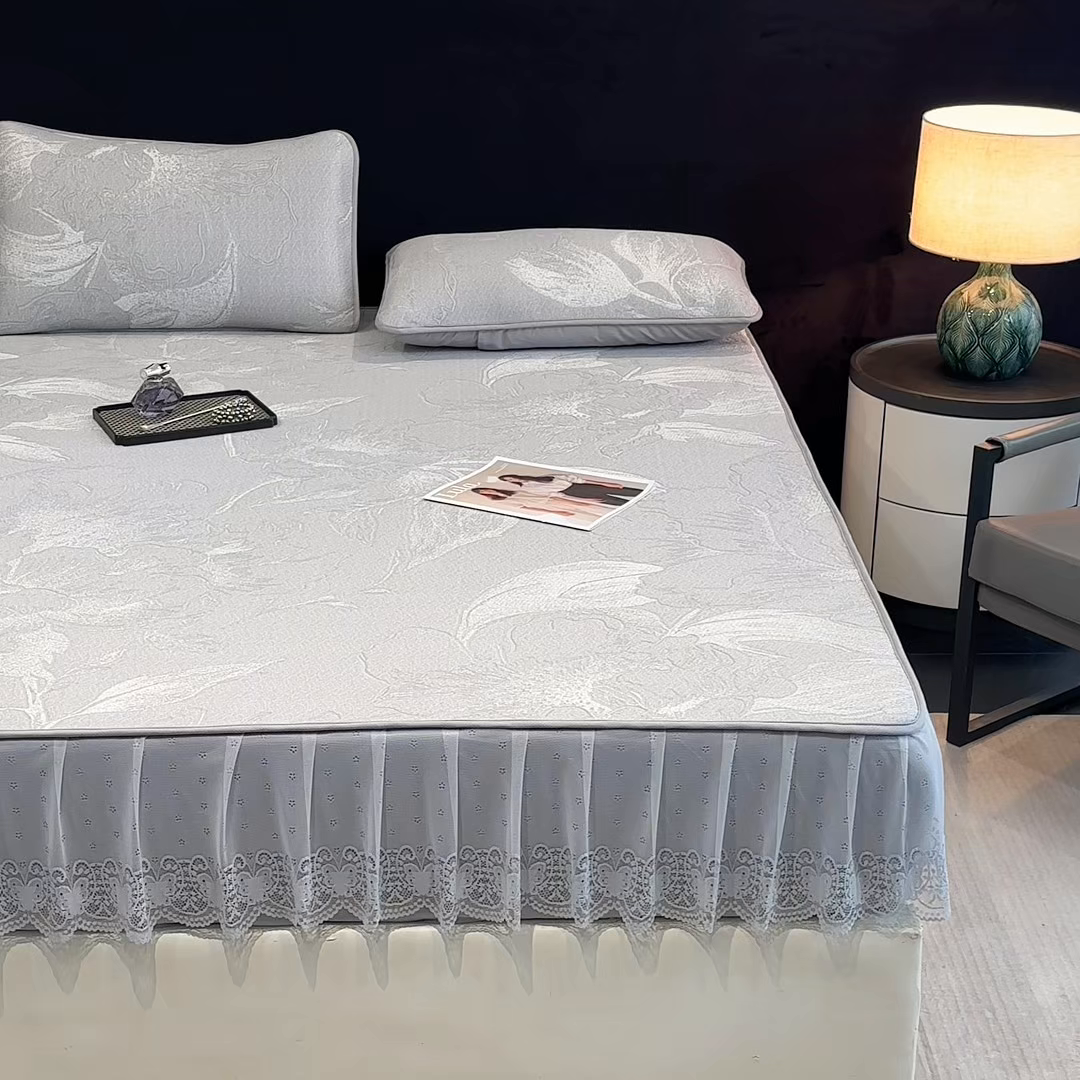 91家纺网 家纺一手货源 找家纺 （总）布柔 2026新款PE床笠床裙凉席中分子双面提花复合凉豆豆软席二合一可机洗