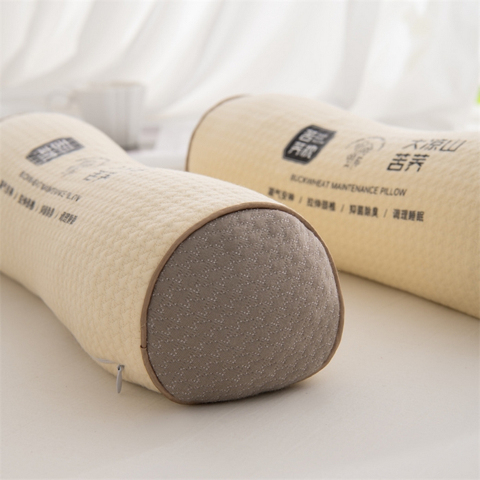 91家纺网 家纺一手货源 找家纺 仁宇枕业 2026新款新品针织棉大凉山苦荞圆形颈椎护颈枕全荞麦壳腰枕头枕芯 凉山苦荞圆形颈椎枕-深咖色