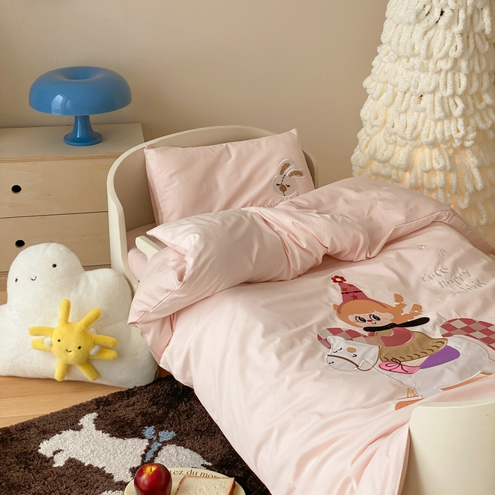 91家纺网 家纺一手货源 找家纺 宝贝优选 2026新款100支澳棉纯棉幼儿园学生三件套多件套 木马公主