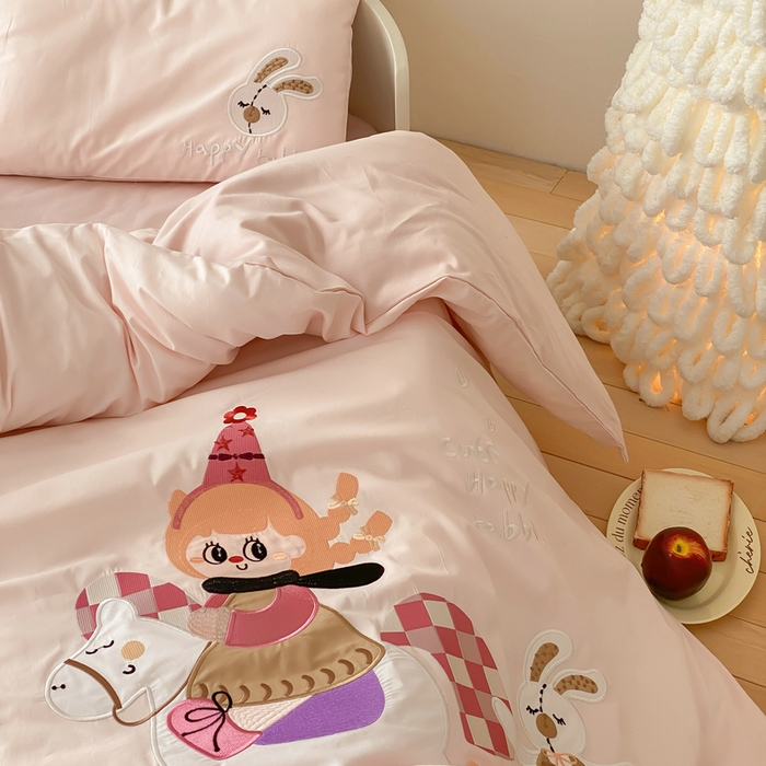 91家纺网 家纺一手货源 找家纺 宝贝优选 2026新款100支澳棉纯棉幼儿园学生三件套多件套 木马公主