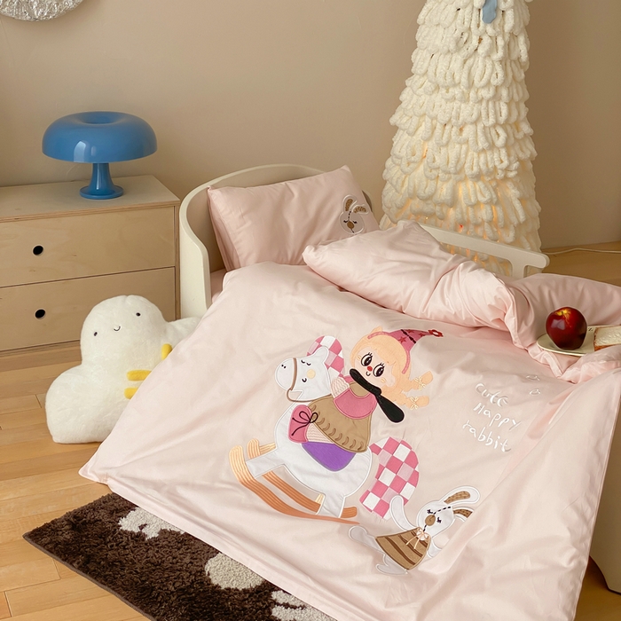 91家纺网 家纺一手货源 找家纺 宝贝优选 2026新款100支澳棉纯棉幼儿园学生三件套多件套 木马公主