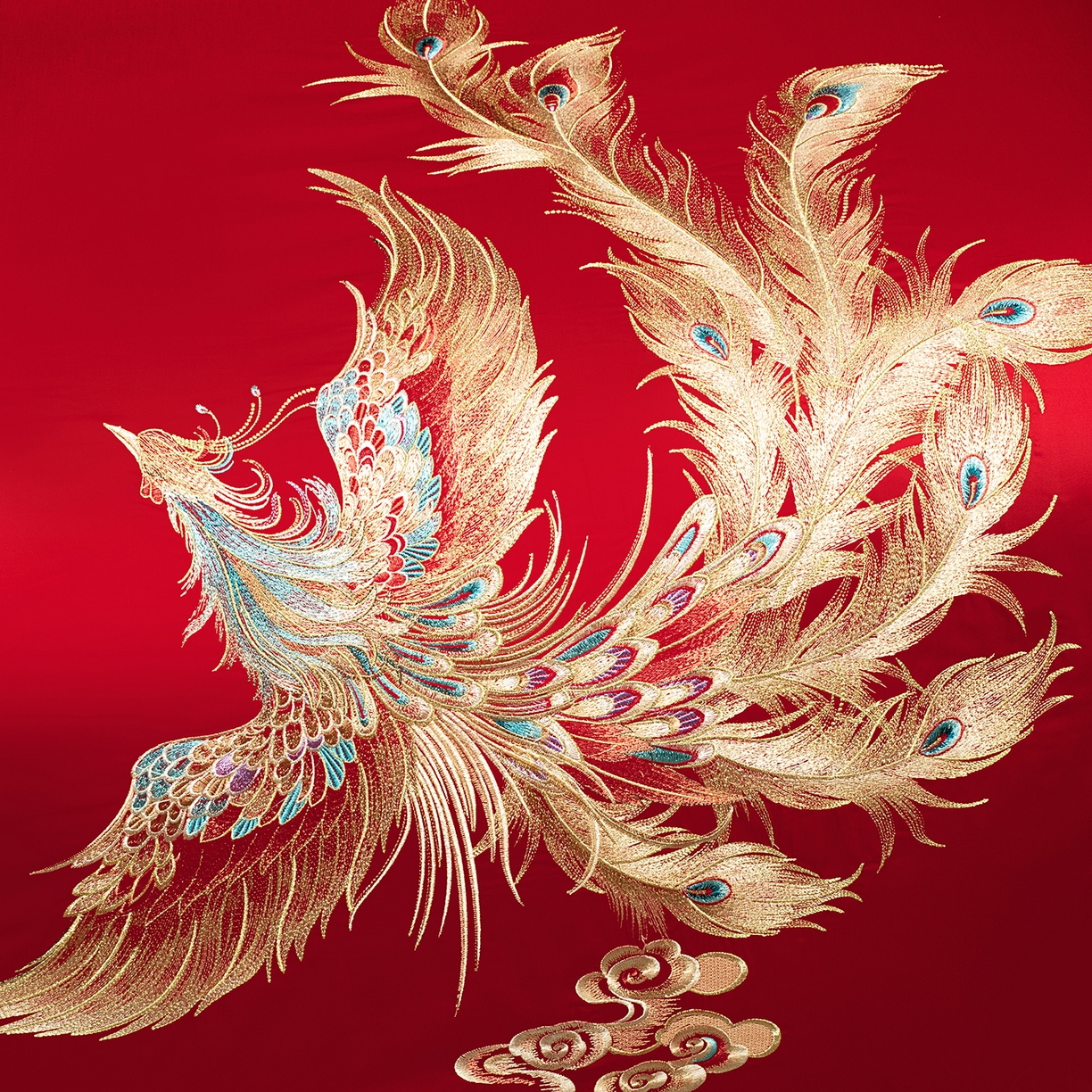 91家纺网 家纺一手货源 找家纺 柏拉图 2026新款100s长绒棉纯棉贡缎提花重工艺刺绣婚庆四件套多件套 喜嫁龙凤