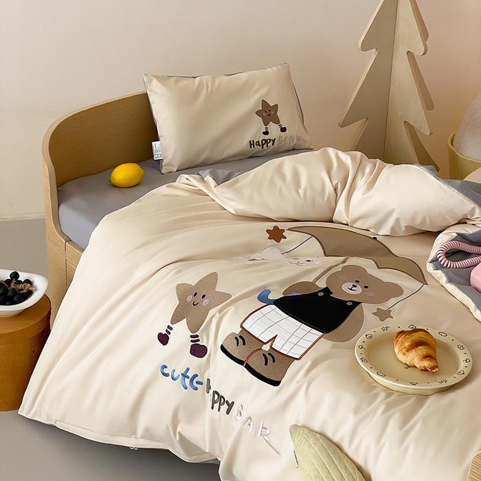 91家纺网 家纺一手货源 找家纺 宝贝优选 2026新款100支澳棉纯棉幼儿园学生三件套多件套 伞荫熊趣