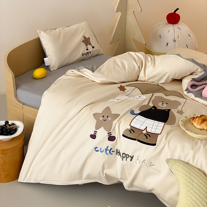 91家纺网 家纺一手货源 找家纺 宝贝优选 2026新款100支澳棉纯棉幼儿园学生三件套多件套 伞荫熊趣