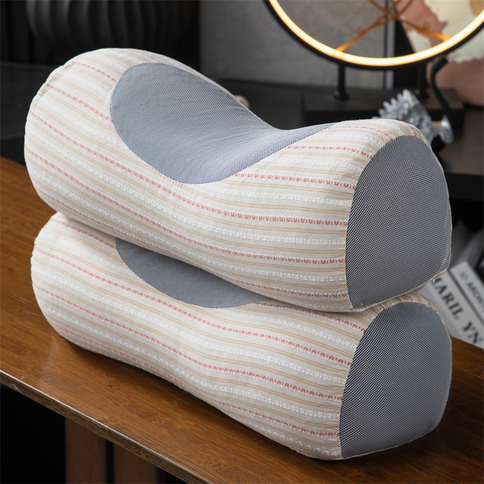 91家纺网 家纺一手货源 找家纺 仁宇枕业 2026新款新品全棉色织提花水洗棉元宝护颈椎全荞麦枕头枕芯 元宝荞麦枕-米黄