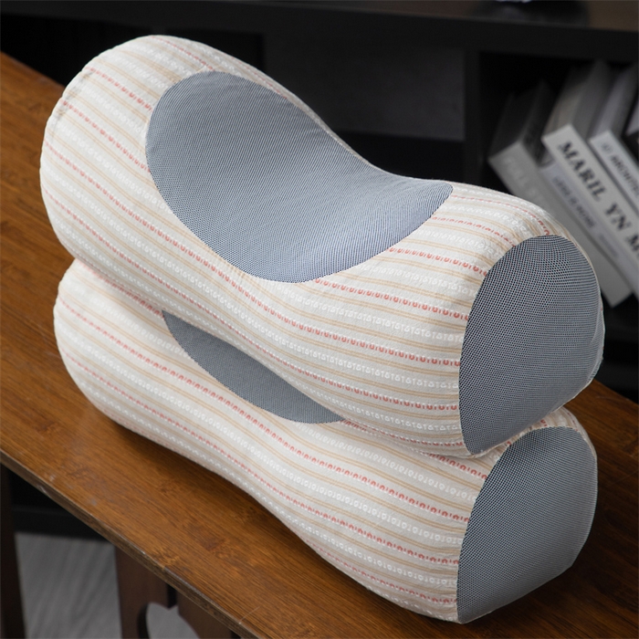 91家纺网 家纺一手货源 找家纺 仁宇枕业 2026新款新品全棉色织提花水洗棉元宝护颈椎全荞麦枕头枕芯 元宝荞麦枕-米黄