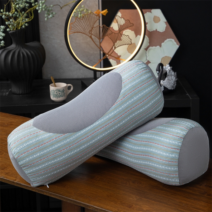 91家纺网 家纺一手货源 找家纺 （总）仁宇枕业 2026新款新品全棉色织提花水洗棉元宝护颈椎全荞麦枕头枕芯