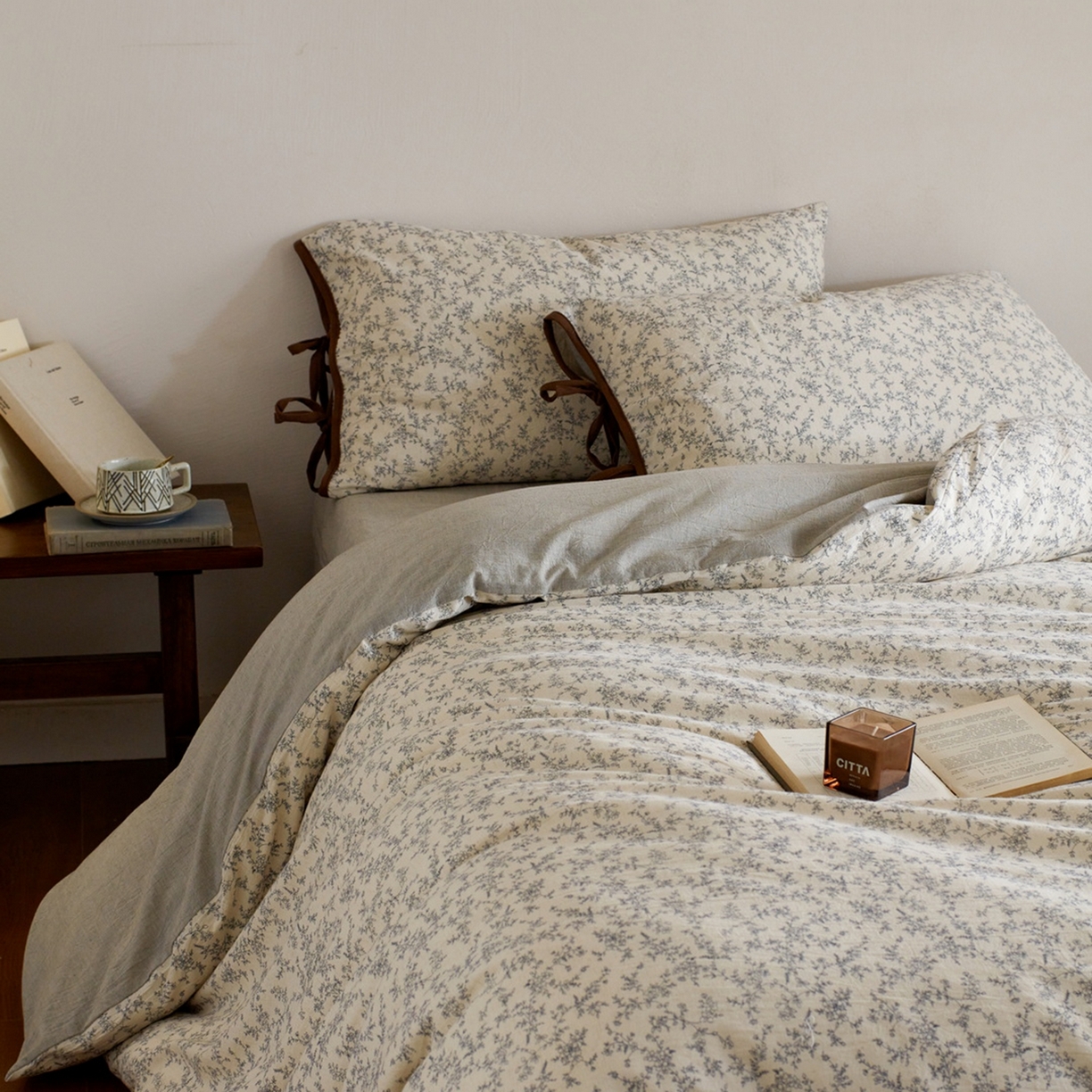 91家纺网 家纺一手货源 找家纺 （总）由丽家纺 2026新款法式复古风棉麻绑带款四件套