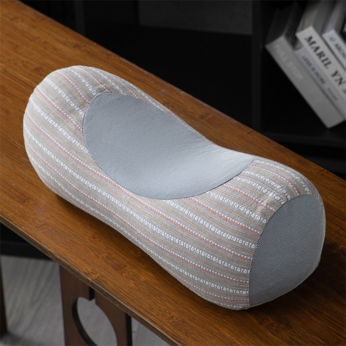 91家纺网 家纺一手货源 找家纺 仁宇枕业 2026新款新品全棉色织提花水洗棉元宝护颈椎全荞麦枕头枕芯 元宝荞麦枕-灰咖色