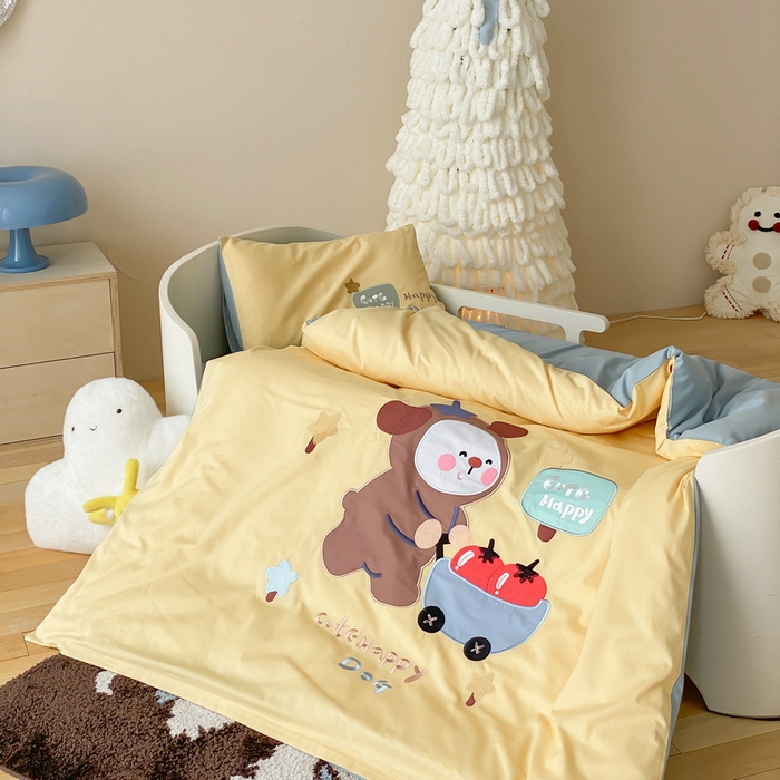 91家纺网 家纺一手货源 找家纺 宝贝优选 2026新款100支澳棉纯棉幼儿园学生三件套多件套 熊熊推车