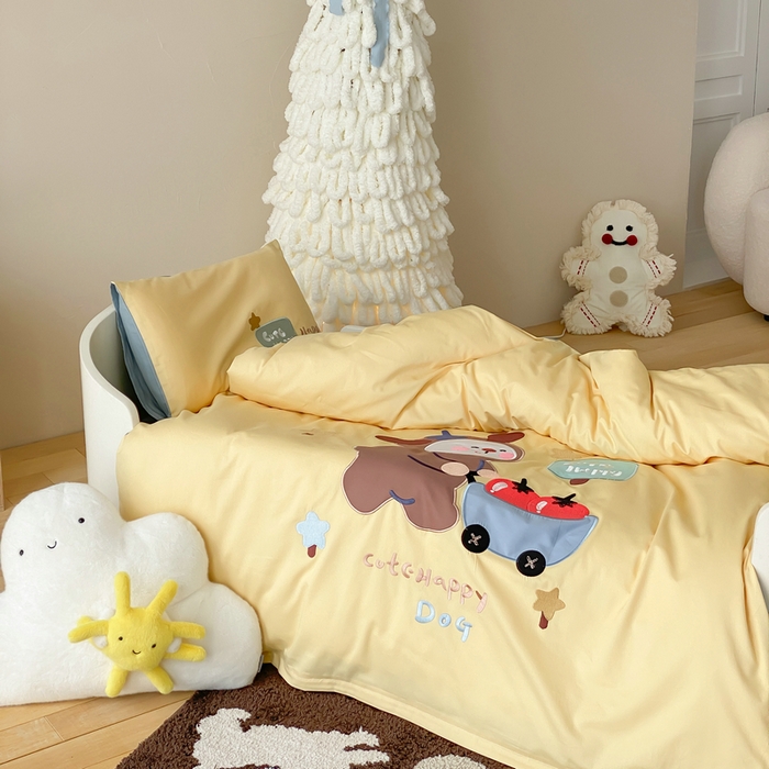 91家纺网 家纺一手货源 找家纺 宝贝优选 2026新款100支澳棉纯棉幼儿园学生三件套多件套 熊熊推车