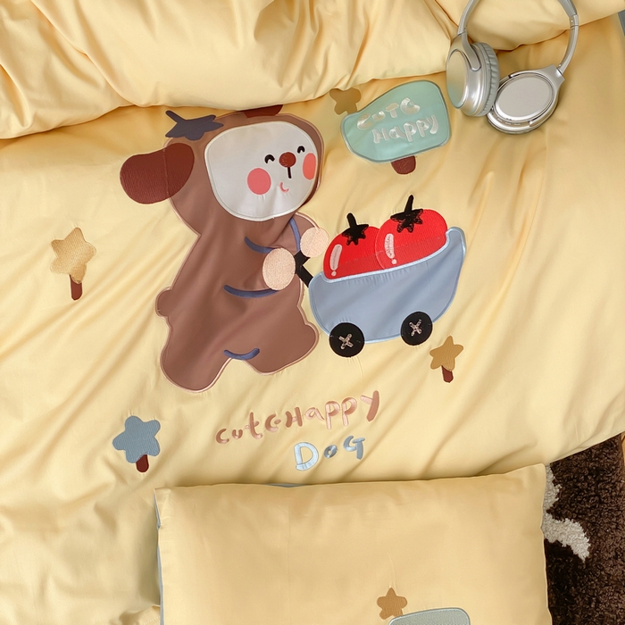 91家纺网 家纺一手货源 找家纺 宝贝优选 2026新款100支澳棉纯棉幼儿园学生三件套多件套 熊熊推车