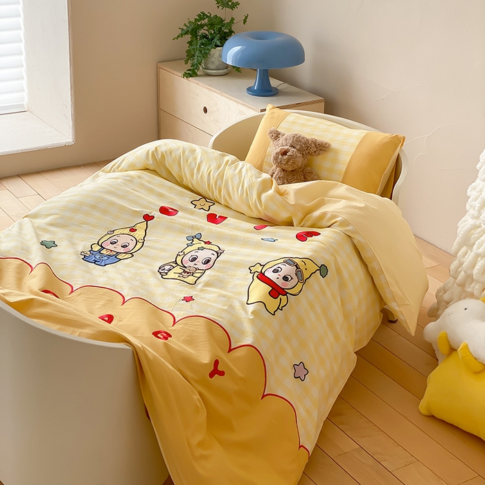 91家纺网 家纺一手货源 找家纺 宝贝优选 2026新款全棉水洗棉幼儿园学生三件套多件套 可爱宝贝