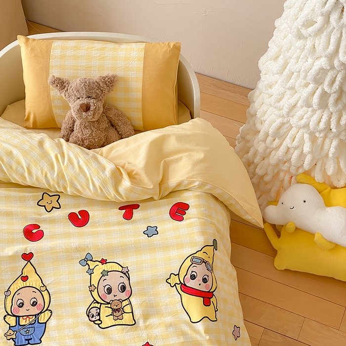 91家纺网 家纺一手货源 找家纺 宝贝优选 2026新款全棉水洗棉幼儿园学生三件套多件套 可爱宝贝