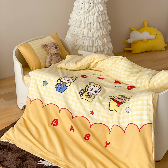 91家纺网 家纺一手货源 找家纺 宝贝优选 2026新款全棉水洗棉幼儿园学生三件套多件套 可爱宝贝