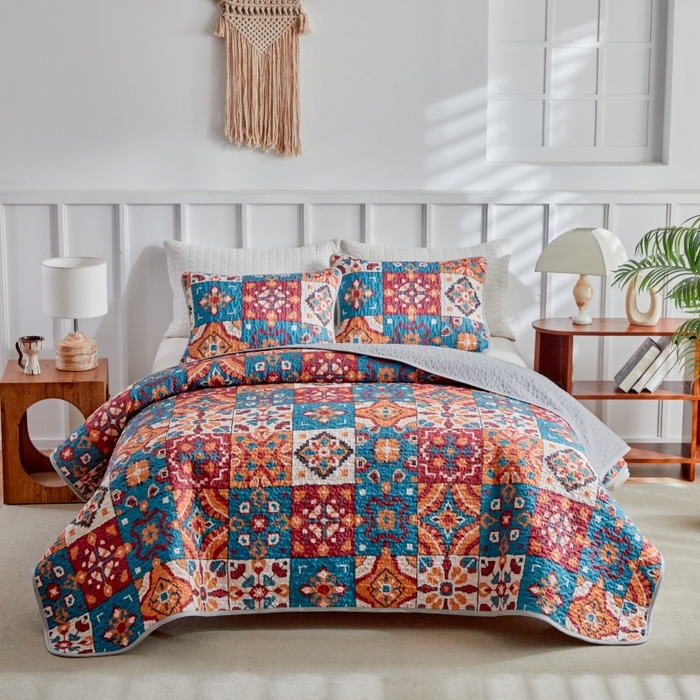 91家纺网 家纺一手货源 找家纺 （总）温宁家纺 2026新款印花床盖第二批跨境，外贸，亚马逊，shein，temu