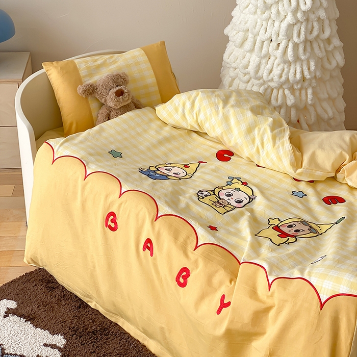 91家纺网 家纺一手货源 找家纺 宝贝优选 2026新款全棉水洗棉幼儿园学生三件套多件套 可爱宝贝