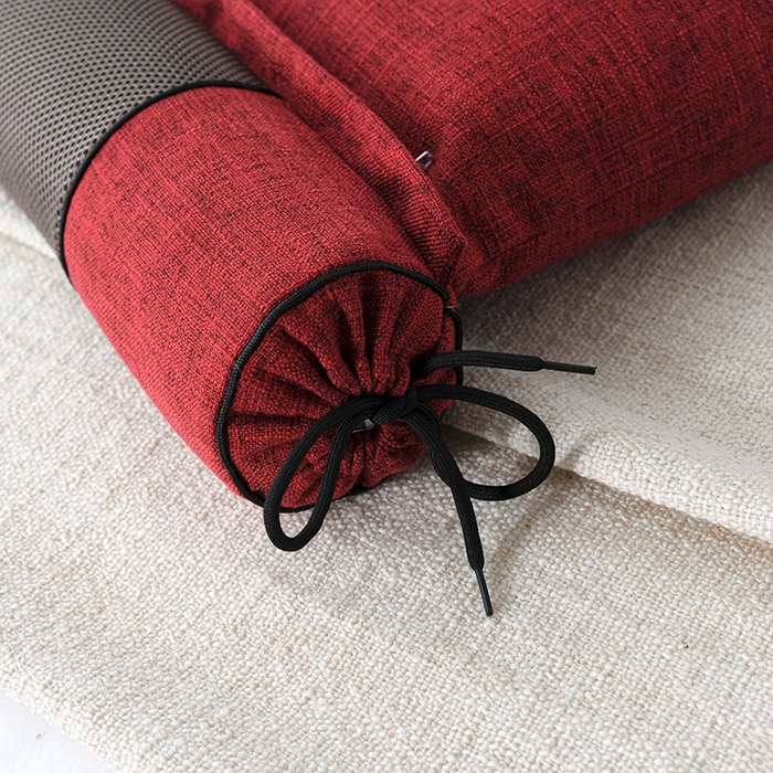 91家纺网 家纺一手货源 找家纺 仁宇枕业 2026新款新品枕头枕芯多功能组合式仿麻全荞麦护颈枕头枕芯 组合仿麻布枕红色