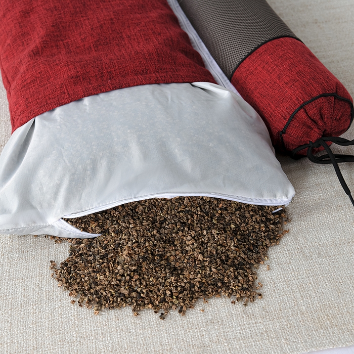 91家纺网 家纺一手货源 找家纺 仁宇枕业 2026新款新品枕头枕芯多功能组合式仿麻全荞麦护颈枕头枕芯 组合仿麻布枕红色