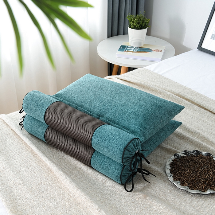 91家纺网 家纺一手货源 找家纺 （总）仁宇枕业 2026新款新品枕头枕芯多功能组合式仿麻全荞麦护颈枕头枕芯