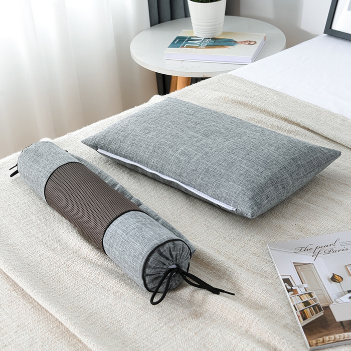 91家纺网 家纺一手货源 找家纺 仁宇枕业 2026新款新品枕头枕芯多功能组合式仿麻全荞麦护颈枕头枕芯 组合仿麻布枕灰色