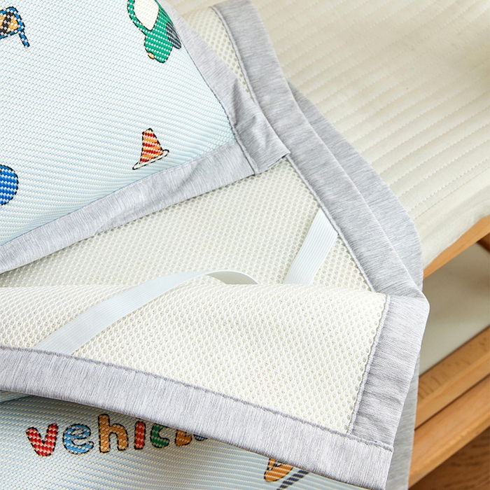 91家纺网 家纺一手货源 找家纺 嗨生活 2026年新款600D冰藤凉席儿童婴儿床凉席 幼儿园凉席 拼床凉席（可定做） 彩色挖机