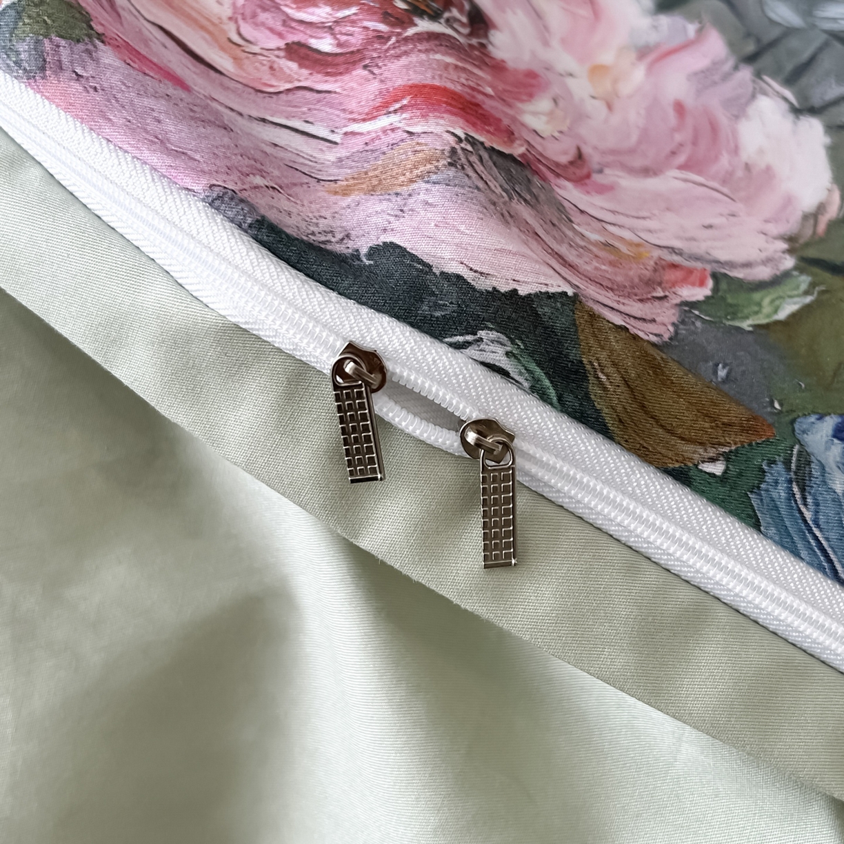 91家纺网 家纺一手货源 找家纺 启航家居 2026新款全棉纯棉数码印花四件套（控价198） 水墨丹青绿