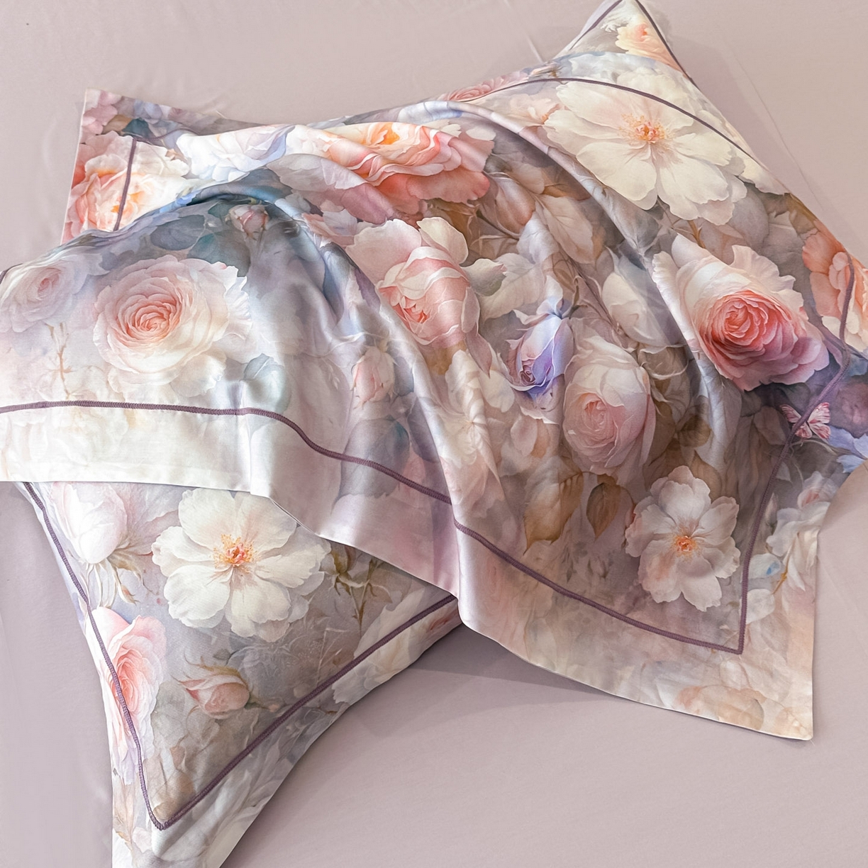 91家纺网 家纺一手货源 找家纺 启航家居 2026新款全棉纯棉数码印花四件套（控价198） 馥刻紫