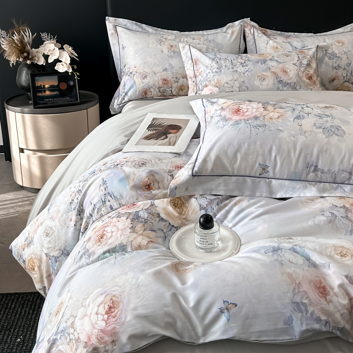 91家纺网 家纺一手货源 找家纺 启航家居 2026新款全棉纯棉数码印花四件套（控价198） 奇薇城堡兰