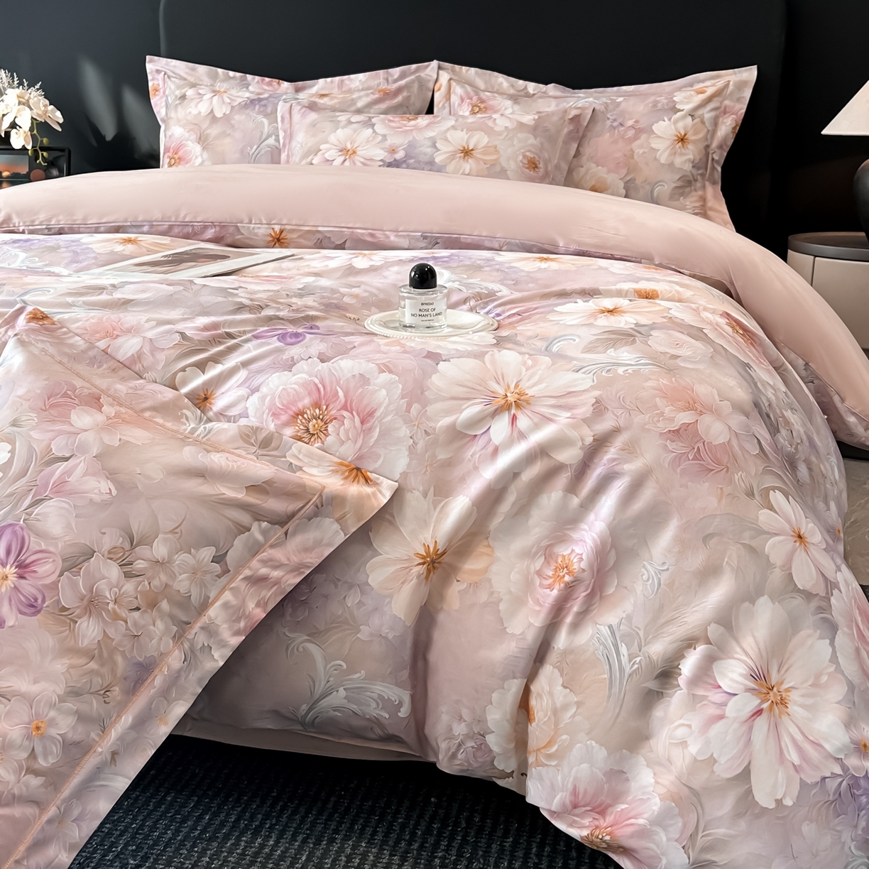 91家纺网 家纺一手货源 找家纺 启航家居 2026新款全棉纯棉数码印花四件套（控价198） 云薇悠韵粉