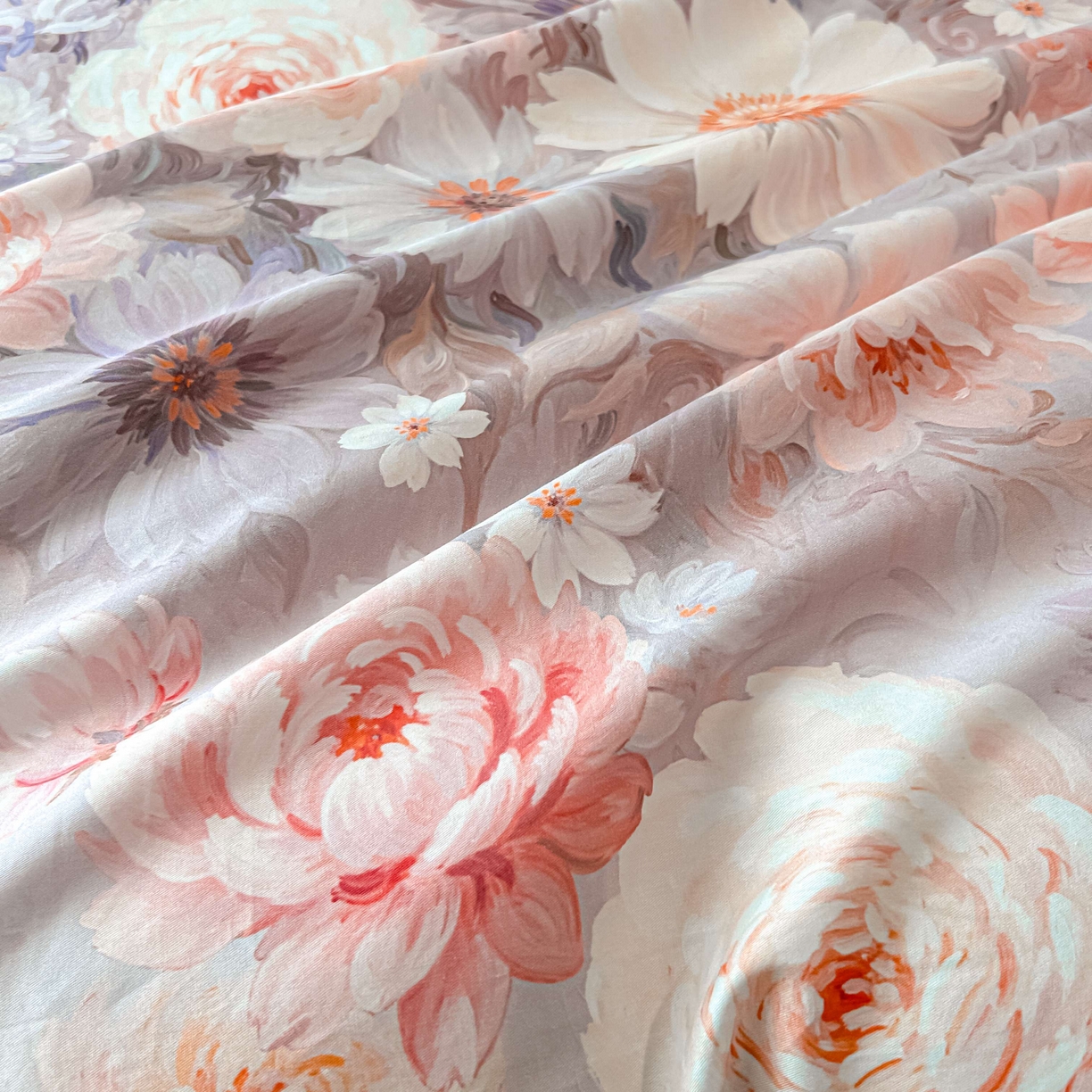 91家纺网 家纺一手货源 找家纺 启航家居 2026新款全棉纯棉数码印花四件套（控价198） 木槿花开粉