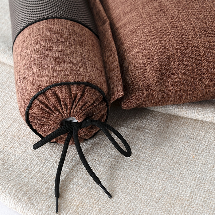 91家纺网 家纺一手货源 找家纺 仁宇枕业 2026新款新品枕头枕芯多功能组合式仿麻全荞麦护颈枕头枕芯 组合仿麻布枕咖色