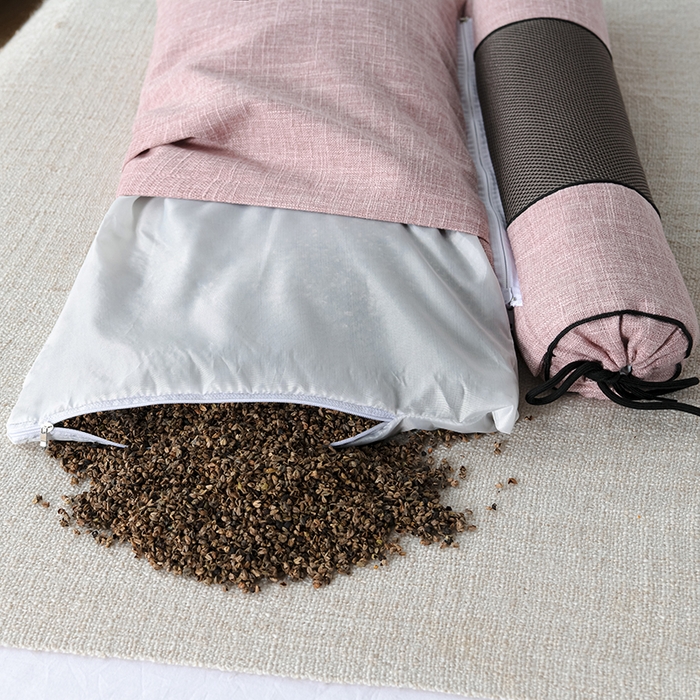 91家纺网 家纺一手货源 找家纺 仁宇枕业 2026新款新品枕头枕芯多功能组合式仿麻全荞麦护颈枕头枕芯 组合仿麻布枕粉色