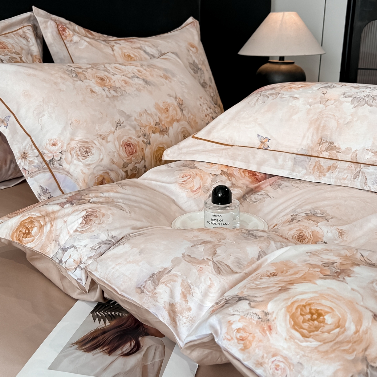 91家纺网 家纺一手货源 找家纺 启航家居 2026新款全棉纯棉数码印花四件套（控价198） 奇薇城堡桔