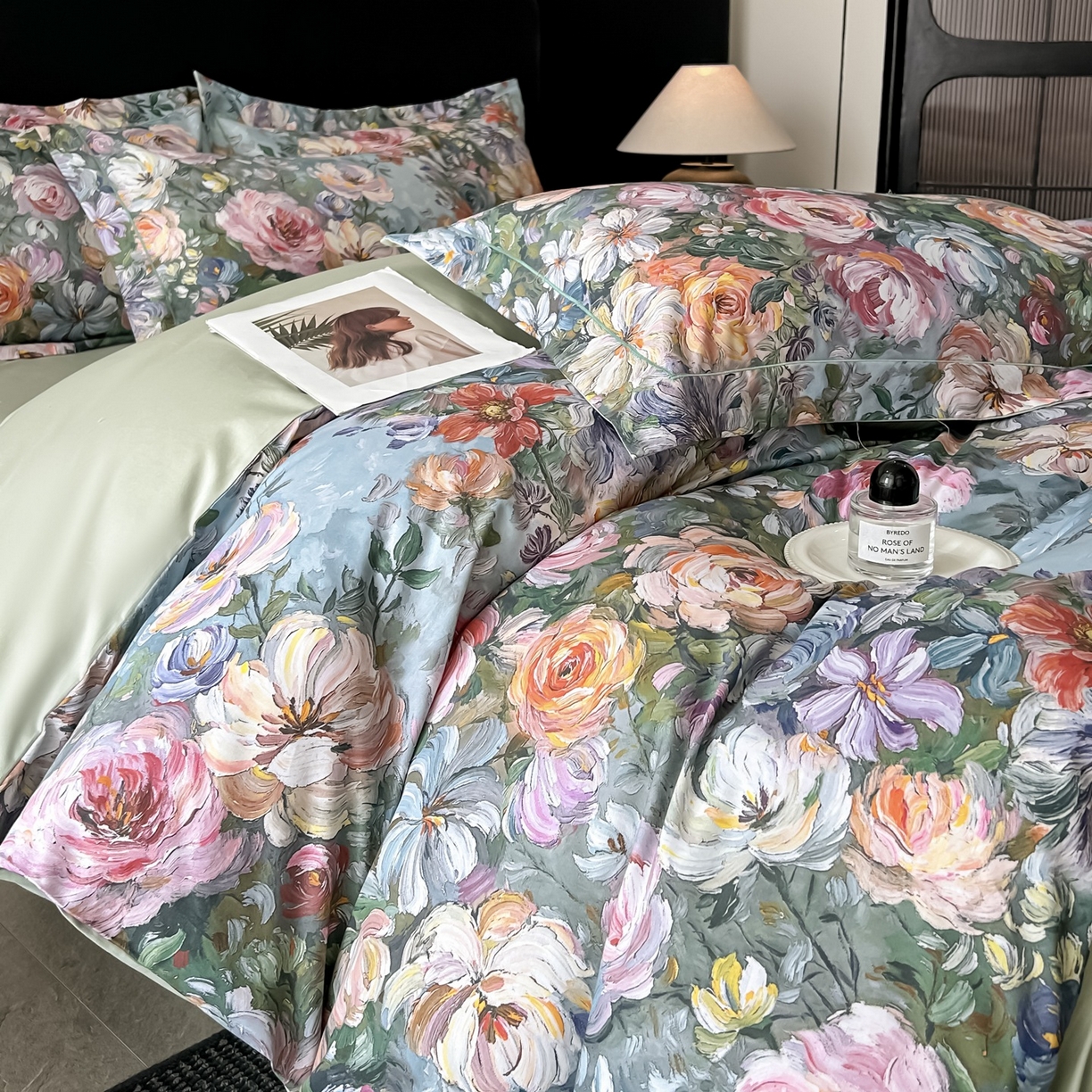 启航家居 2026新款全棉纯棉数码印花四件套（控价198） 水墨丹青绿