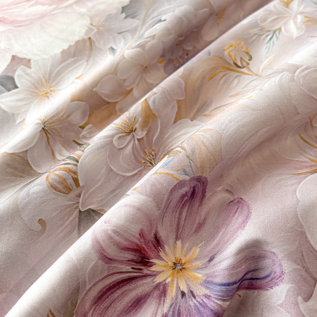 91家纺网 家纺一手货源 找家纺 启航家居 2026新款全棉纯棉数码印花四件套（控价198） 云薇悠韵粉