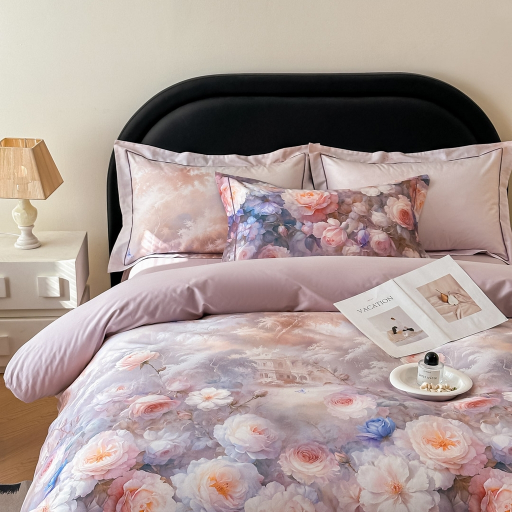 91家纺网 家纺一手货源 找家纺 启航家居 2026新款全棉纯棉数码印花四件套（控价198） 馥刻紫