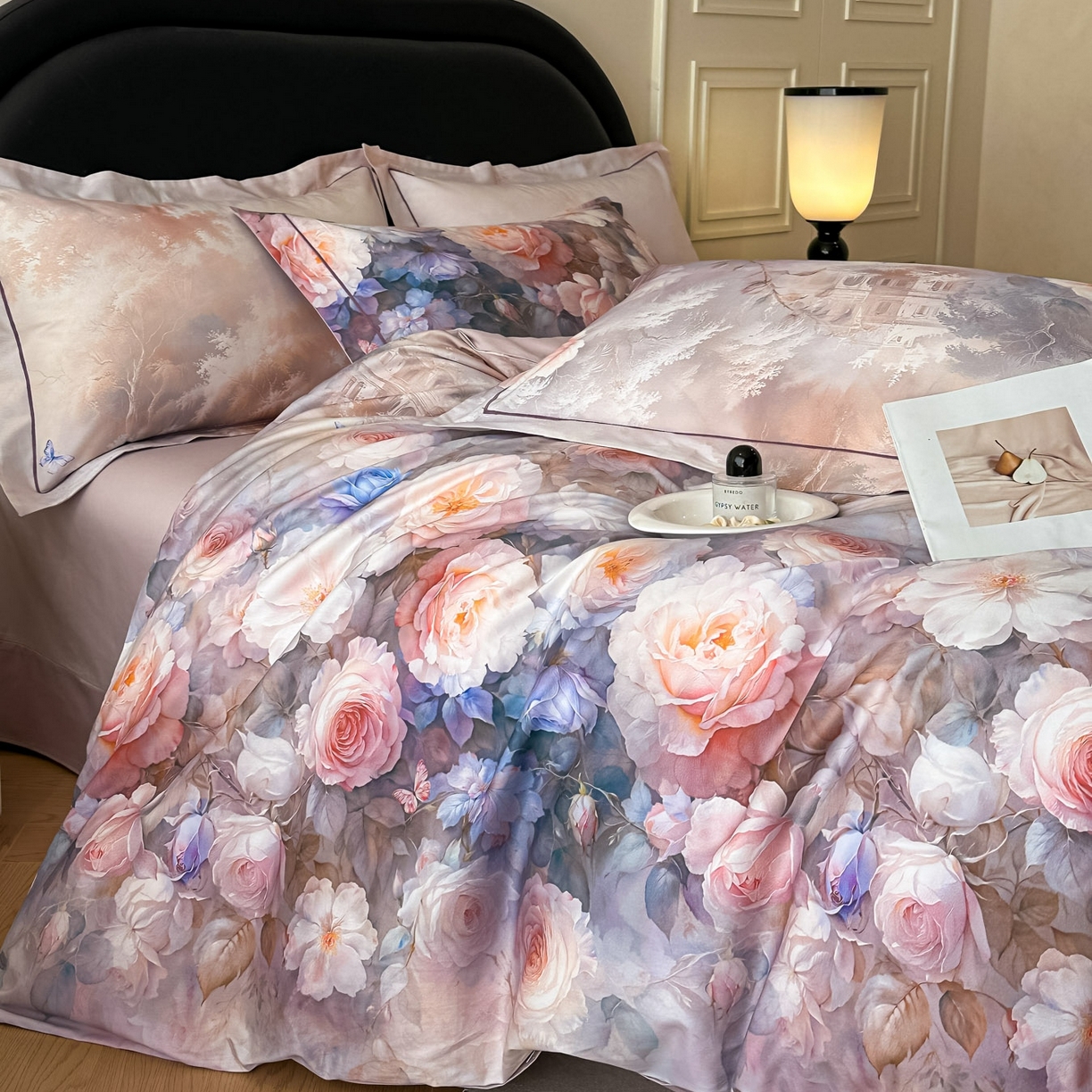 91家纺网 家纺一手货源 找家纺 启航家居 2026新款全棉纯棉数码印花四件套（控价198） 馥刻紫