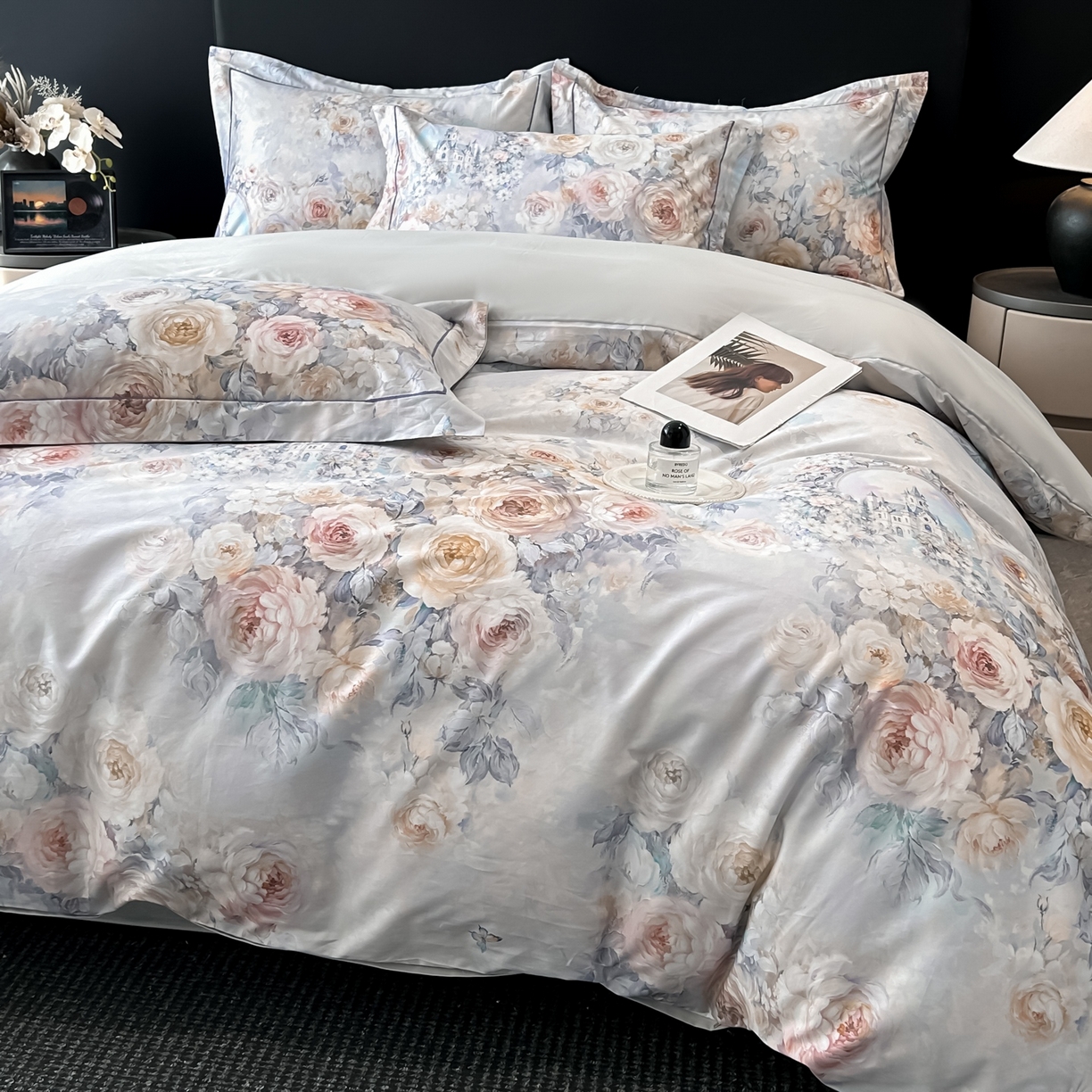 91家纺网 家纺一手货源 找家纺 启航家居 2026新款全棉纯棉数码印花四件套（控价198） 奇薇城堡兰