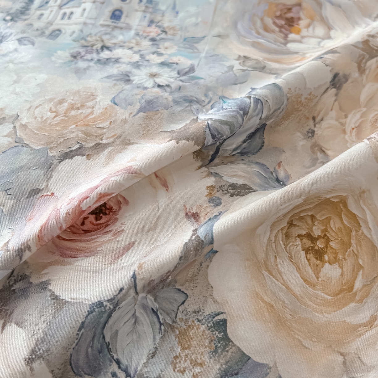 91家纺网 家纺一手货源 找家纺 启航家居 2026新款全棉纯棉数码印花四件套（控价198） 奇薇城堡兰