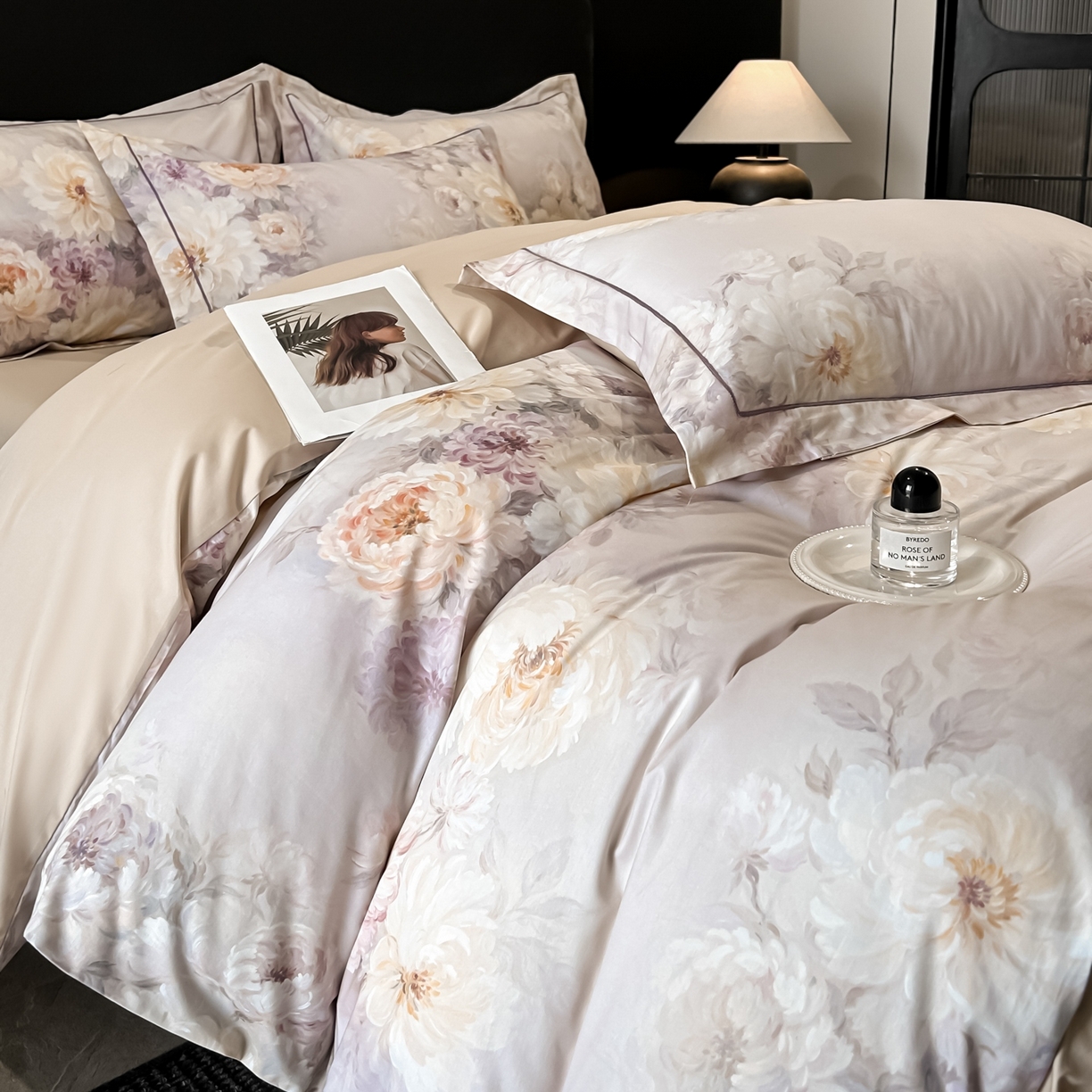 启航家居 2026新款全棉纯棉数码印花四件套（控价198） 栖茜岛紫