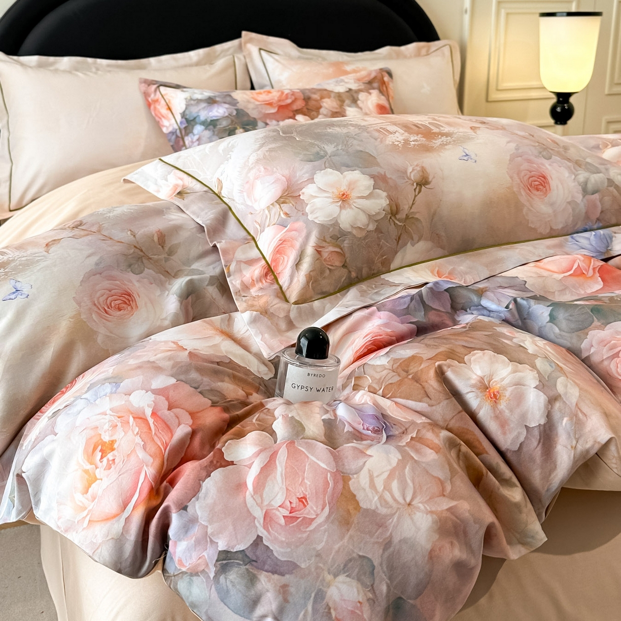 91家纺网 家纺一手货源 找家纺 启航家居 2026新款全棉纯棉数码印花四件套（控价198） 馥刻粉