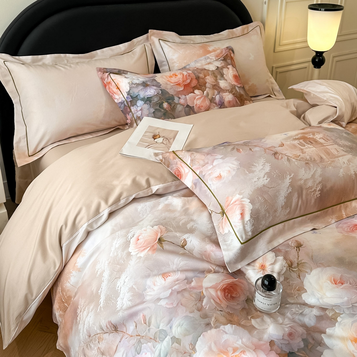 91家纺网 家纺一手货源 找家纺 启航家居 2026新款全棉纯棉数码印花四件套（控价198） 馥刻粉