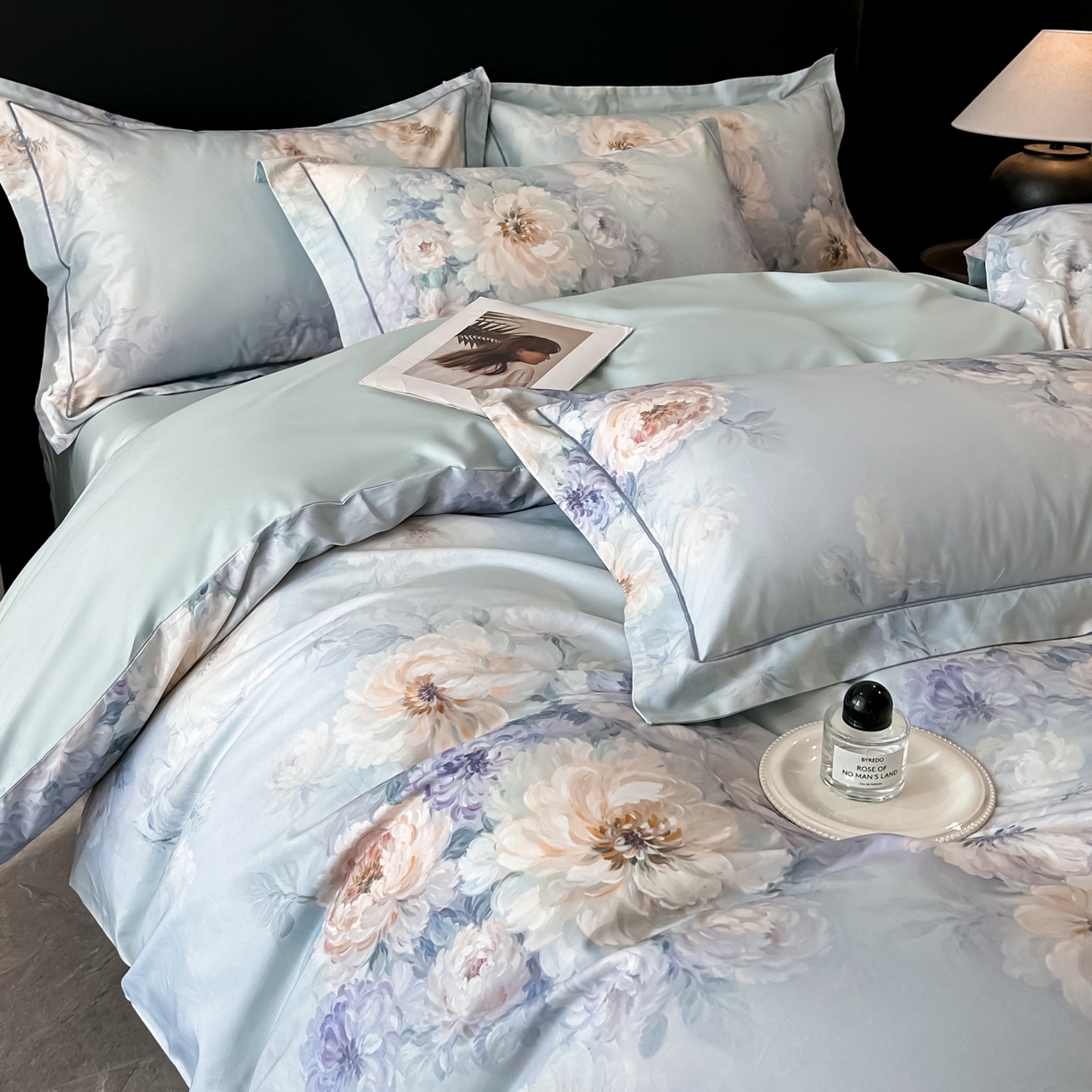 91家纺网 家纺一手货源 找家纺 启航家居 2026新款全棉纯棉数码印花四件套（控价198） 栖茜岛兰