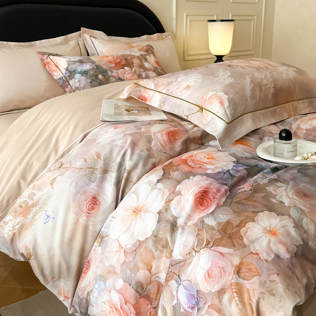 启航家居 2026新款全棉纯棉数码印花四件套（控价198） 馥刻粉