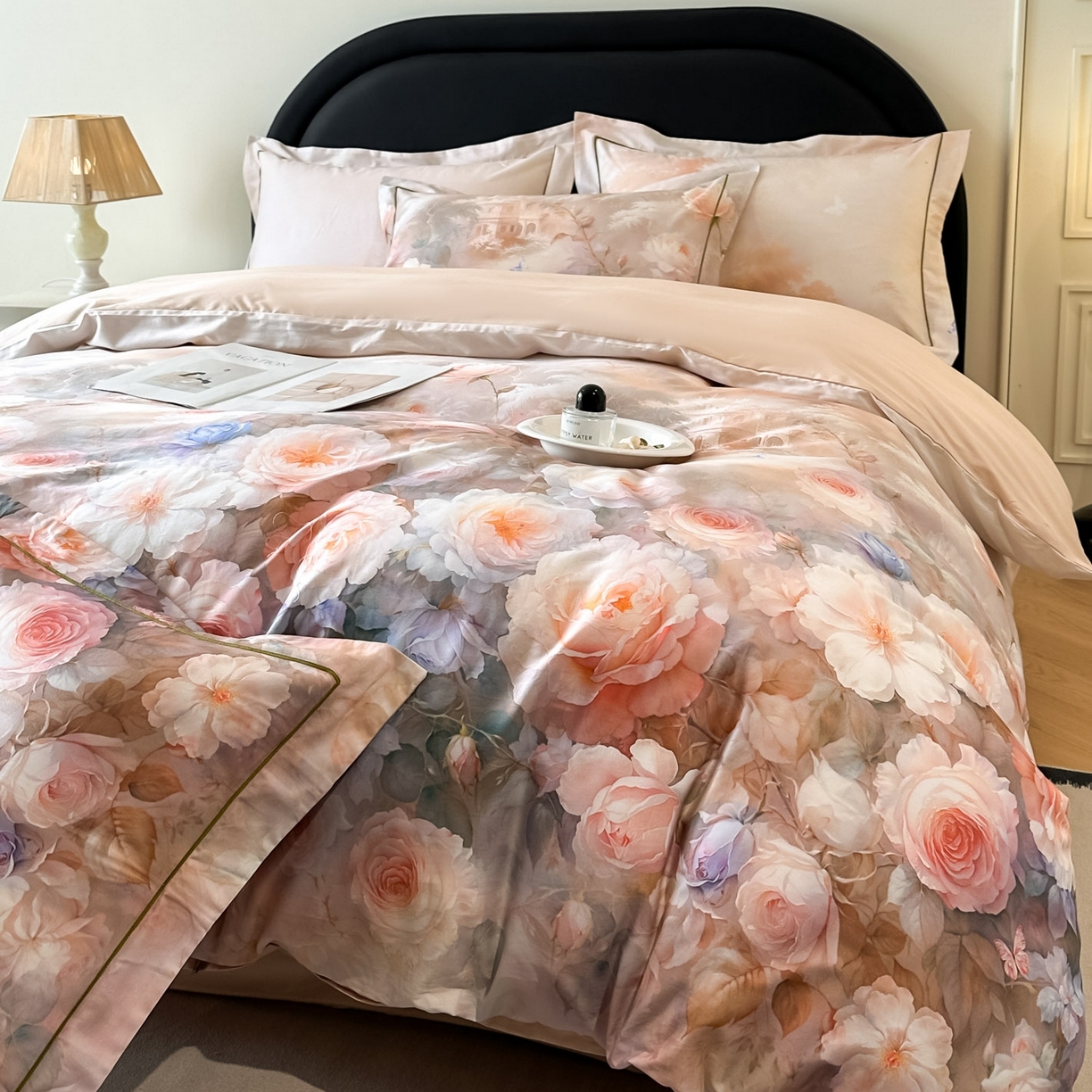 91家纺网 家纺一手货源 找家纺 启航家居 2026新款全棉纯棉数码印花四件套（控价198） 馥刻粉